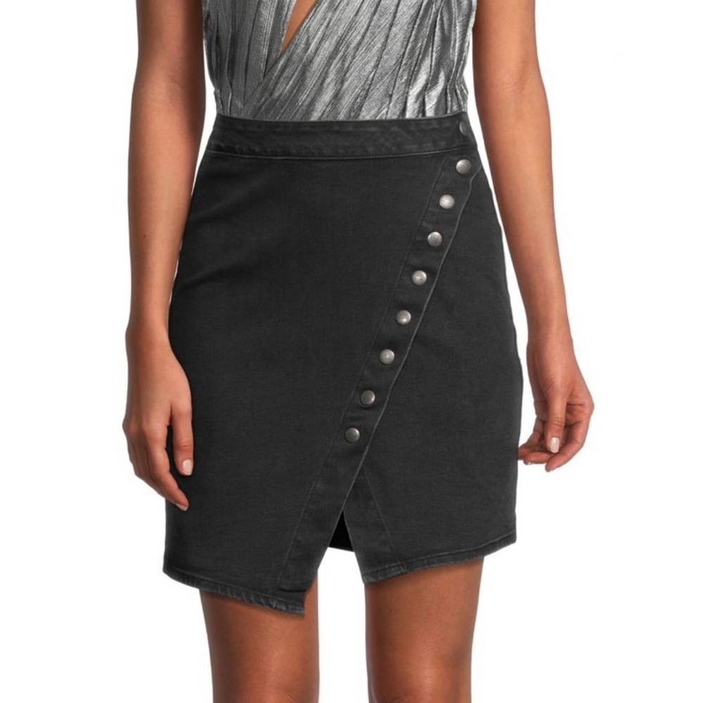 Neon Blonde Bella Asymmetric Denim Skirt